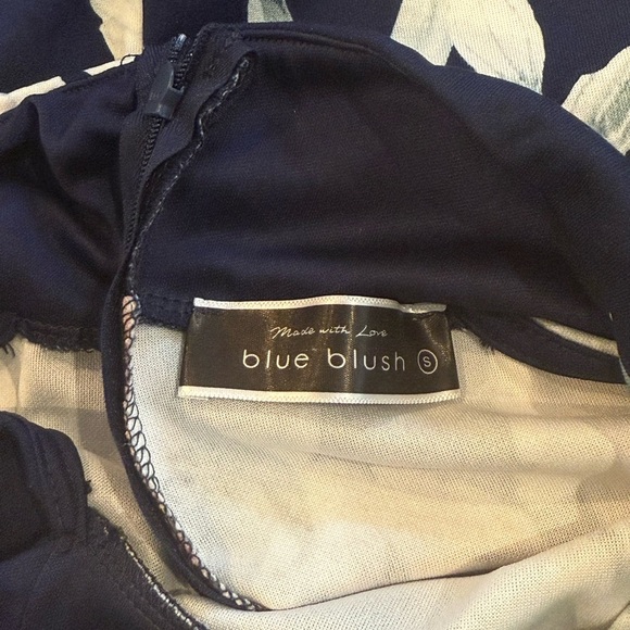 Navy Blue Floral Print Women's Dress Size Small - Picture 3 of 3